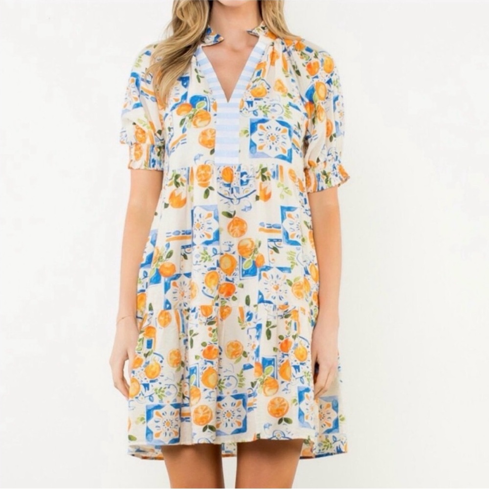 ThML Summer Citrus Short Sleeve Dress